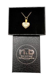 Near & Dear - Remembrance Stainless Steel Pendant Gold Color Heart With Cross And Embedde Includes Stainless Steel Gold Color Chain 2.2Mm X55Cm