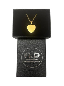 Near & Dear - Remembrance Stainless Steel Pendant Gold Color Heart Includes Stainless Steel Gold Color Chain 2.2Mm X55Cm