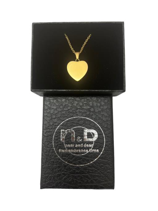 Near & Dear - Remembrance Stainless Steel Pendant Gold Color Heart Includes Stainless Steel Gold Color Chain 2.2Mm X55Cm