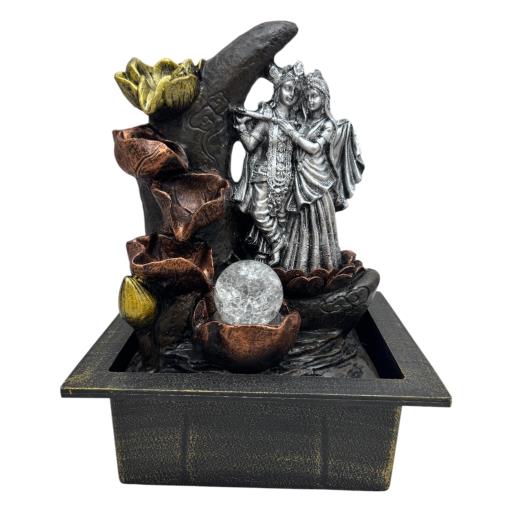 Zenn Fountain Radha-Krishna Silver Golden Copper Brown