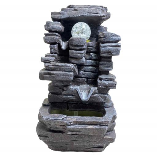 ZenN Fountain Step Waterfall With Crystal Ball Grey