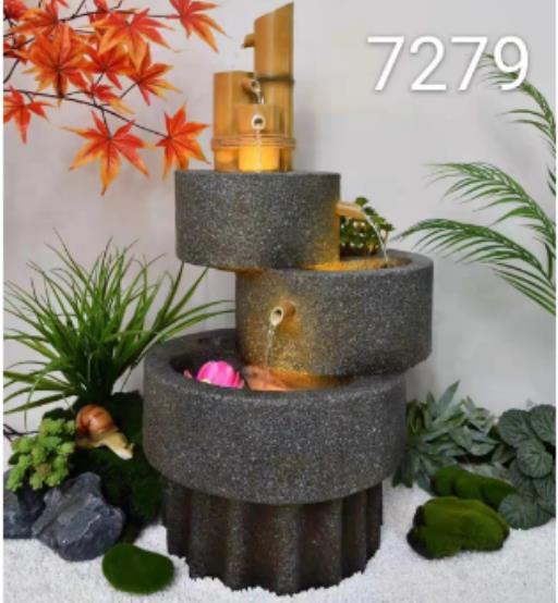 ZenN Three Layer Fountain With Bamboo Gray 