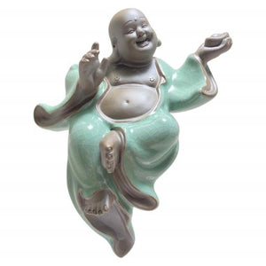 ZenN Table Edge Lucky Laughing Buddha Light Green Grey