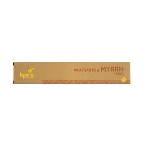 Ispalla Organic Palo Santo & Myrrh "Love" Incense Sticks 10 Sticks/ Pack 12 Packets/Plastic Pack & Total 120 Sticks