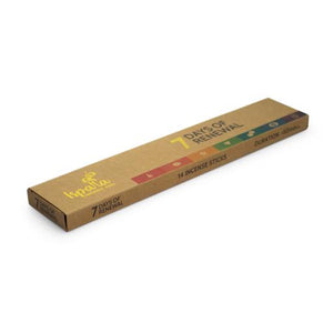 Ispalla Organic "7 Days Of Renewal" Incense Sticks 14 Sticks/ Pack 12 Packets/Plastic Pack & Total 168 Sticks