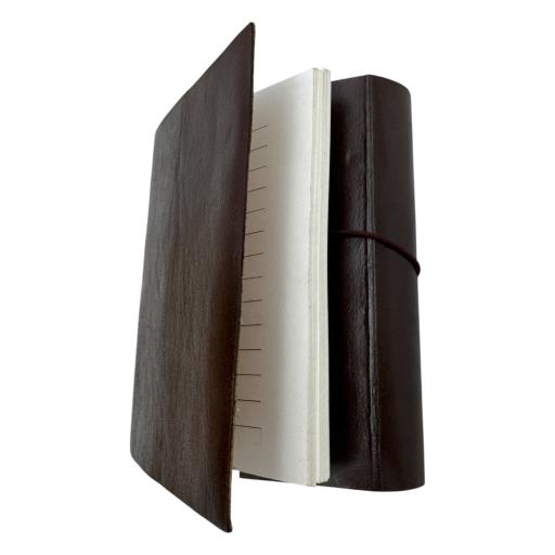 Zenn Plain Handmade Leather Journal With Cotton String White Ruled Hand Made Paper Brown