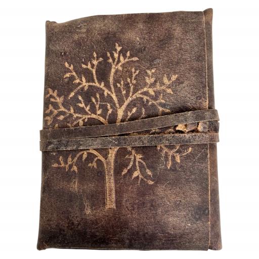 ZenN Tree Of Life Handmade Buff Leather Journal With Vintage Paper & Leather String Rustic Brown