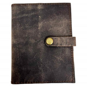 ZenN Handmade Leather Passport Holder With Lock Rustic Brown