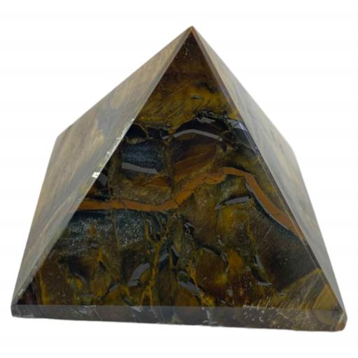 ZenN- Crystal & Gemstone Tiger Eye Gemstone Pyramid Brown Blue