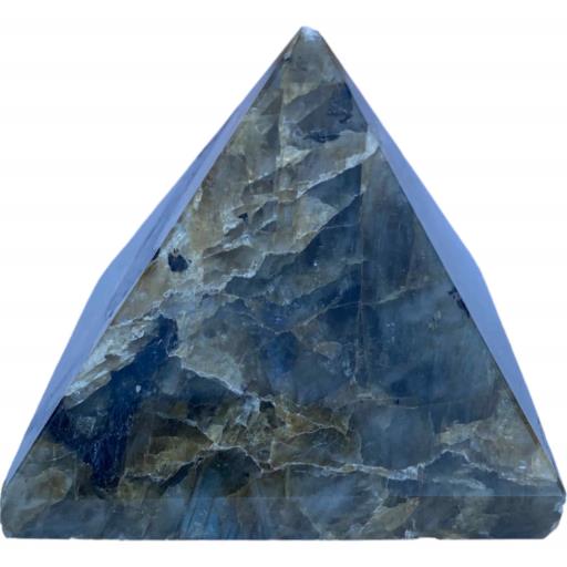 ZenN- Crystal & Gemstone Labradorite Gemstone Pyramid Yellow Blue Grey