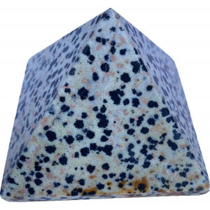 ZenN- Crystal & Gemstone Dalmatian Gemstone Pyramid Cream Black