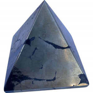 ZenN- Crystal & Gemstone Pyrite Gemstone Pyramid Gold Black