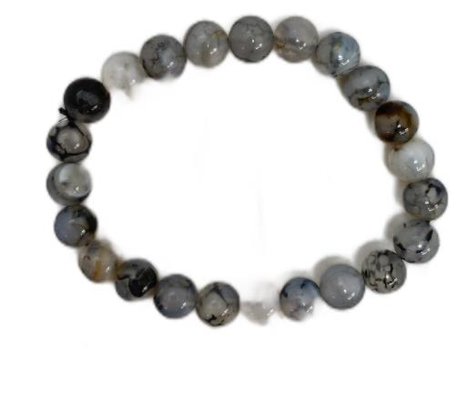 ZenN- Crystal & Gemstone Vein Agate Bracelet Shields Against Stress And Improves Creativity And Promotes Inner Strength 8Mm Box Packaging