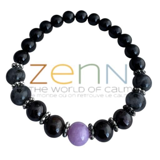 Zenn Negative Energy Protection Bracelet Black Tourmaline Kunzite Labradorite Bring Balance & Strengthen Your Inner Self 8Mm New Hang Tag Packaging