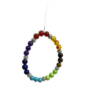 ZenN- Crystal & Gemstone Chakra Bead Bracelet Draws Positive Vibrations To Mind & Soul And Attracts Positivity Into Life 8Mm New Hang Tag Packaging