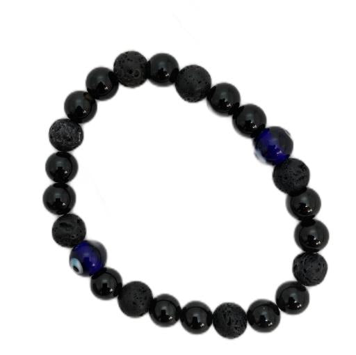 ZenN- Crystal & Gemstone Lava Bracelets & Evil Eye Bracelet Brings Intense Energy Stability & Strength And Energizes For Lifting Mood 8Mm Box Packaging