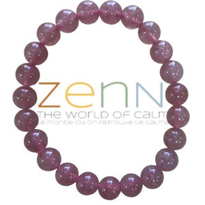 ZenN- Crystal & Gemstone Strawberry Quartz Stone Bracelet Harmonizes Energy Activates Trust And Patience 8Mm New Hang Tag Packaging