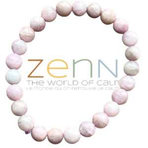 ZenN- Crystal & Gemstone Kunzite Stone Bracelet Brings Joy And Reduces Nervousness & Anxiety 8Mm New Hang Tag Packaging