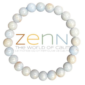 ZenN- Crystal & Gemstone Angelite Stone Bracelets Improve Spirituality & Spiritual Awareness Brings Calmness & Inner Peace 8Mm New Hang Tag Packaging