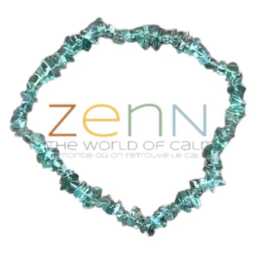 ZenN- Crystal & Gemstone Apatite Stone Chip Bracelet Helps To Increase Motivation Clear Away Confusion 8Mm New Hang Tag Packaging