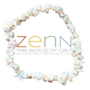 ZenN- Crystal & Gemstone Australian Opal Chip Bracelet Help Release Negative Emotions And Promote Emotional Stability & Balance 8Mm New Hang Tag Packaging