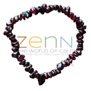 ZenN- Crystal & Gemstone Garnet Chip Bracelet Is Known For Enhancing Vitality Energy And Brings Harmony To Daily Life 8Mm New Hang Tag Packaging