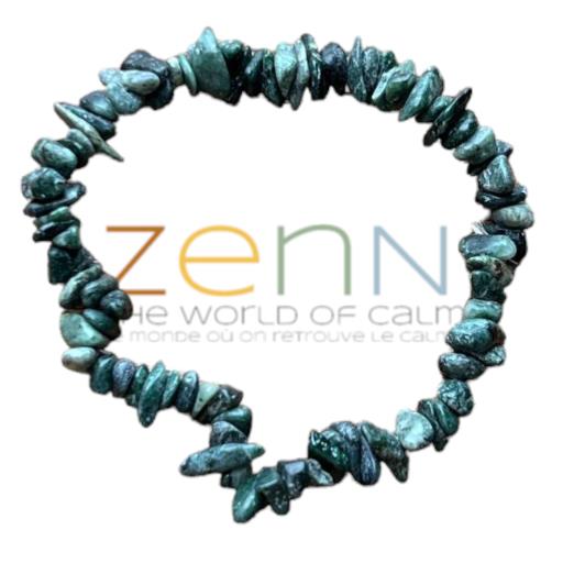 ZenN- Crystal & Gemstone Kambaba Jasper Chip Bracelet Aids Protection Against Negative Thoughts And Fears Gives Calming Energy 8Mm New Hang Tag Packaging