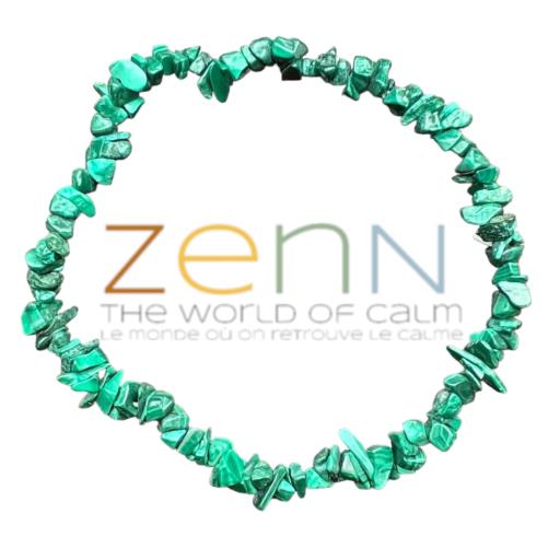 ZenN- Crystal & Gemstone Malachite Stone Chip Bracelet Protects The Carrier From Accidents And Enhances Goal Achievement 8Mm New Hang Tag Packaging