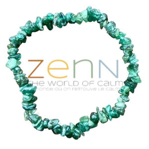 ZenN- Crystal & Gemstone Mica Green Jade Stone Chip Bracelet Brings Balance Inner Harmony Love & Wealth 8Mm New Hang Tag Packaging