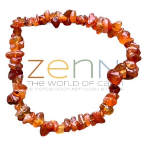 ZenN- Crystal & Gemstone Red Carnelian Stone Chip Bracelet Is Used For Boosting Energy Self-Confidence And Passion 8Mm New Hang Tag Packaging