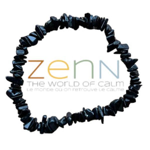 ZenN- Crystal & Gemstone Shungite Stone Chip Bracelet Aids Healing Detoxification & Neutralization 8Mm New Hang Tag Packaging