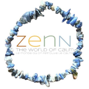 ZenN- Crystal & Gemstone Sodalite Stone Chip Bracelet Brings Emotional Balance Intuition & Good Judgment 8Mm New Hang Tag Packaging