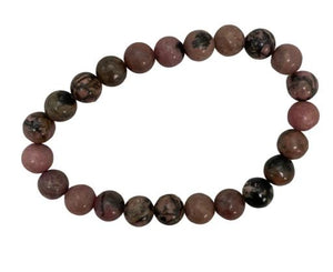 ZenN- Crystal & Gemstone Black Rhodonite 8Mm Bracelet 