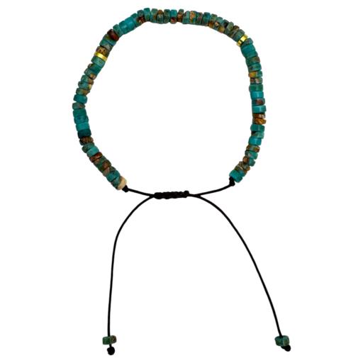 Zenn Blue Imperial Jasper Bracelet 2-4Mm Mix Of Natural & Synthetic Stones With Card Packing 19Cm