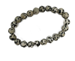 ZenN- Crystal & Gemstone Dalmatian 8Mm Bracelet 