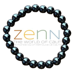 ZenN- Crystal & Gemstone Hematite Coated/Magnet Stone Bracelet Is Used For Absorbing Negative Energy From Body And Help Stay Grounded & Focused 8Mm New Hang Tag Packaging