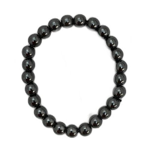 ZenN- Crystal & Gemstone Hematite Grey Bracelet Restores Strengthens And Regulates Blood Supply Aids In Conditions Such As Anemia 8Mm Box Packaging