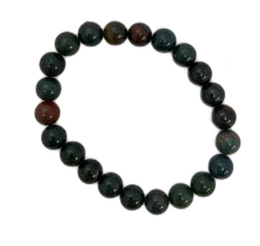 ZenN- Crystal & Gemstone Indian Blood Stone Bracelet Calms & Revitalizes Mind Dispels Confusion And Enhances Decision-Making 8Mm Box Packaging