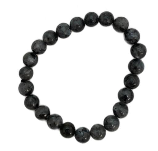 ZenN- Crystal & Gemstone Larvikite Bracelet Brings Feelings Of Support Energy Protection And Grounding 8Mm Box Packaging