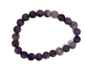 ZenN- Crystal & Gemstone Lepidolite Stone Bracelet Encourages Spiritual Transcendence & Cosmic Awareness Brings Balance In Life 8Mm Box Packaging