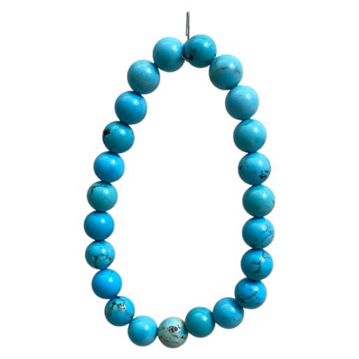 ZenN- Crystal & Gemstone Magnesite Turquoise Blue Stone Bracelet Brings Good Luck And Helps Forming & Strengthening Friendships 8Mm New Hang Tag Packaging