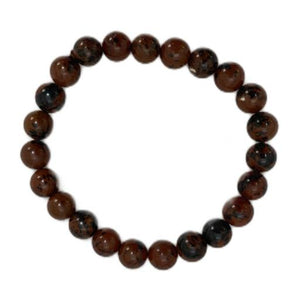 ZenN- Crystal & Gemstone Mahogany Stone Bracelet Provides Stability And Helps To Release Negative Energies From The Body 8Mm Box Packaging