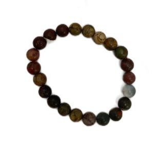 ZenN- Crystal & Gemstone Picasso Jasper 8Mm Bracelet 