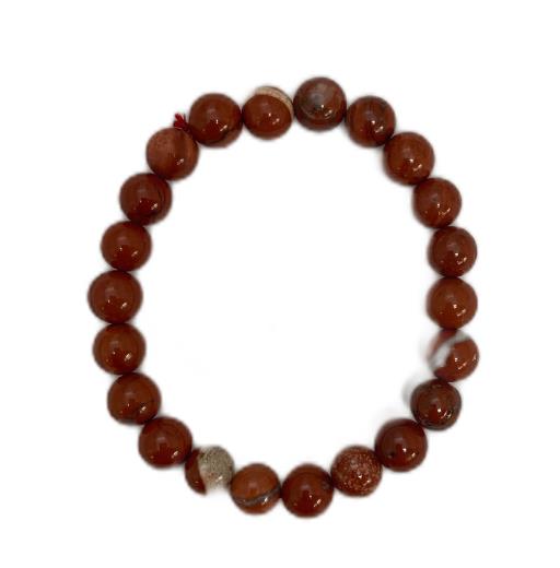 ZenN- Crystal & Gemstone Red Jasper Ab Bracelet Soothes The Nerves Restores Balance And Aligns The Chakras 8Mm Box Packaging