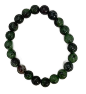 ZenN- Crystal & Gemstone Ruby Zoisite Natural 8Mm Bracelet 