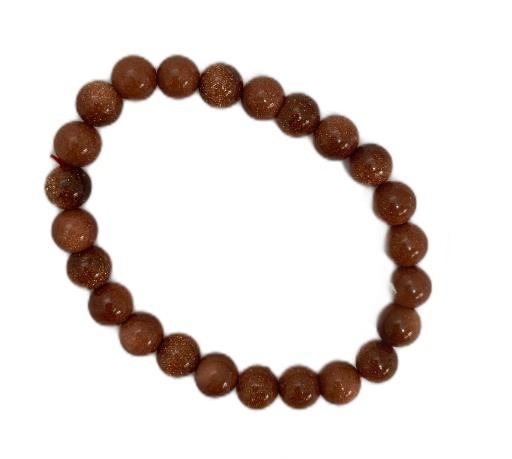 ZenN- Crystal & Gemstone Sun Stone Brown Bracelet Enhances Vigor Digestion And Metabolism And Stimulates Mood 8Mm New Hang Tag Packaging