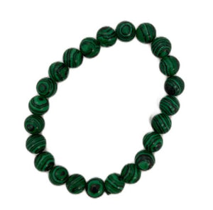 ZenN- Crystal & Gemstone Malachite (Synthetic) Bracelet Protects The Carrier From Accidents And Enhances Goal Achievement 8Mm Box Packaging