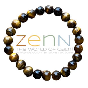 ZenN- Crystal & Gemstone Tiger Eye "A" Bracelet Increases Internal Power Courage And Strength 8Mm New Hang Tag Packaging