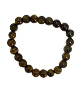 ZenN- Crystal & Gemstone Tiger Eye "B" 8Mm Bracelet 