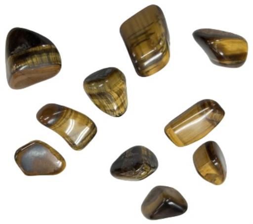 ZenN- Crystal & Gemstone Tumbled Stones Q1 2Nd Tiger Eye Brazil 500G / 1.10 Lb Per Bag Natural Product; Colour & Size May Vary